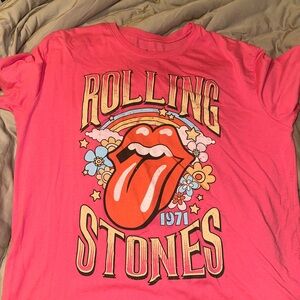 Pink Rolling Stones Graphic T-Shirt